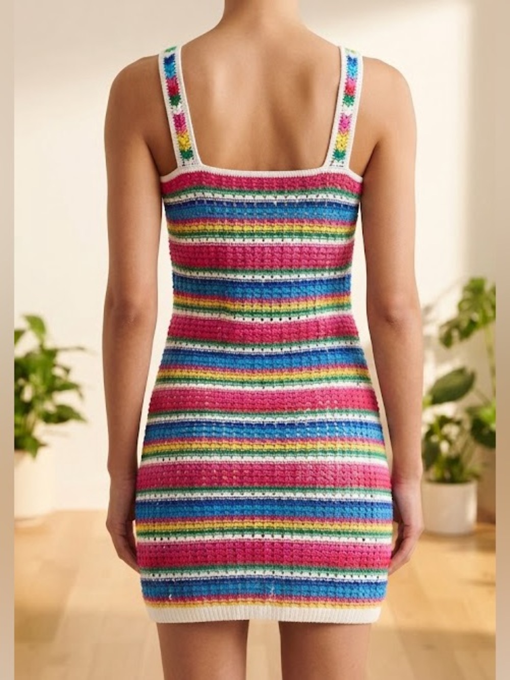 GAP Rainbow Multicolor Crochet Sleeveless Tank Dress 👗 P2P: 19-22’